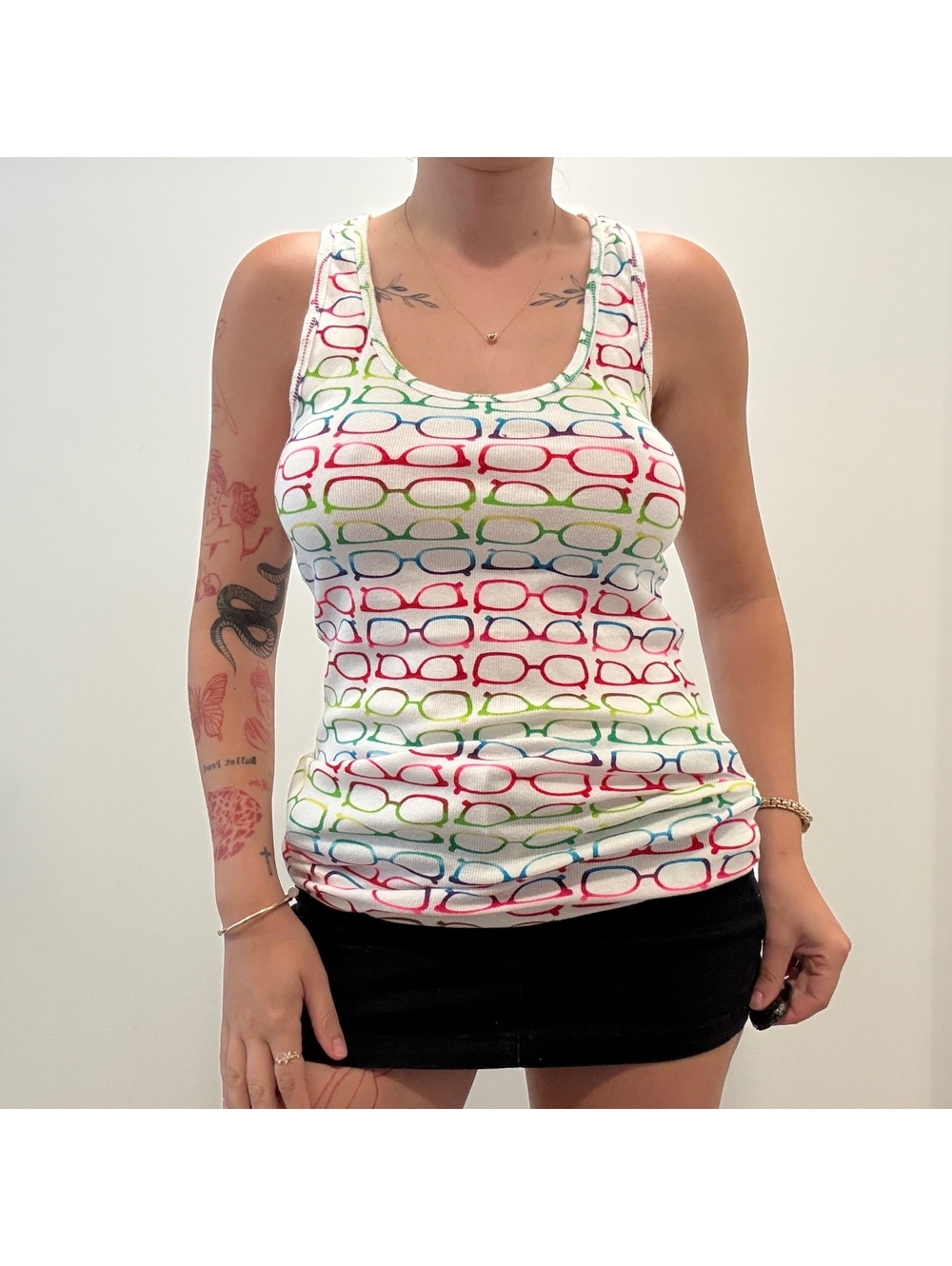 Y2K Colorful Eyeglasses Print Tank Top